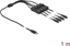 Picture of Delock Cable USB Type-C™ male to 4 x DC 5.5 x 2.1 mm female with switch 1 m