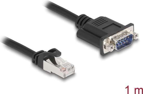 Picture of Delock CAN Bus Cable RJ45 plug to D-Sub 9 pin male with nuts Cat.5e STP 1 m