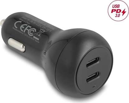 Picture of Delock Car Charger 2 x USB Type-C™ PD 3.0 with 40 W