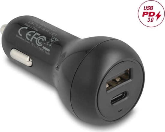 Picture of Delock Car charger USB Type-C™ PD 3.0 and USB Type-A with 32 W