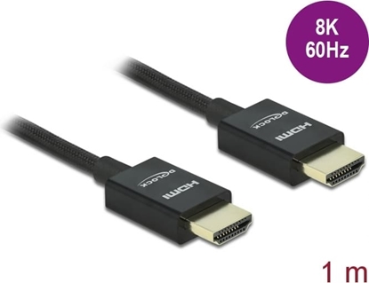 Изображение Delock Coaxial High Speed HDMI Cable 48 Gbps 8K 60 Hz black 1 m