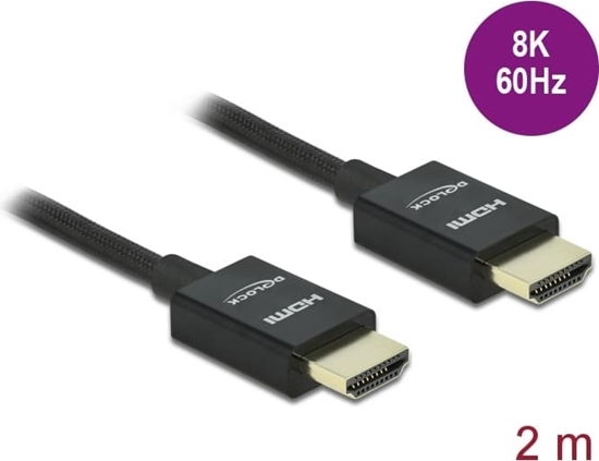 Изображение Delock Coaxial High Speed HDMI Cable 48 Gbps 8K 60 Hz black 2 m