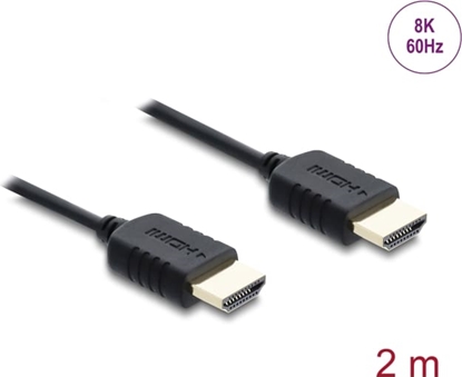 Изображение Delock Coaxial High Speed HDMI cable 8K 60 Hz 48 Gbps with braided coating 2 m