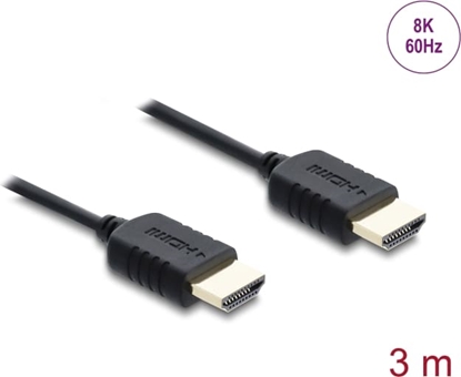 Изображение Delock Coaxial High Speed HDMI cable 8K 60 Hz 48 Gbps with braided coating 3 m