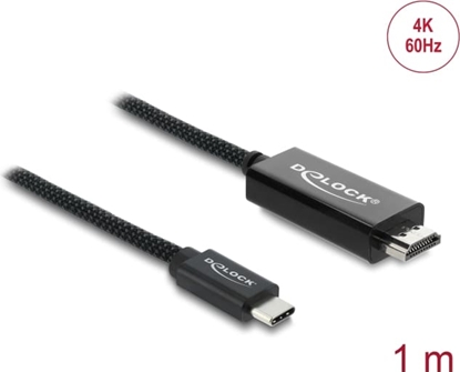 Изображение Delock Coaxial USB Type-C™ to HDMI cable (DP Alt Mode) 4K 60 Hz with braided coating 1 m