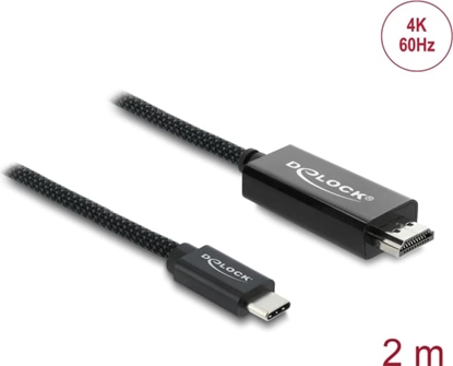 Изображение Delock Coaxial USB Type-C™ to HDMI cable (DP Alt Mode) 4K 60 Hz with braided coating 2 m