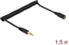 Attēls no Delock Coiled Cable Extension 3.5 mm 3 pin Stereo Jack male to Stereo Jack female 1.5 m black