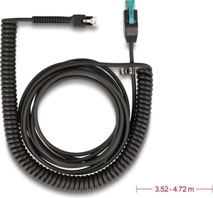 Изображение Delock Coiled Cable RJ50 male to PoweredUSB male 12 V 3 m black