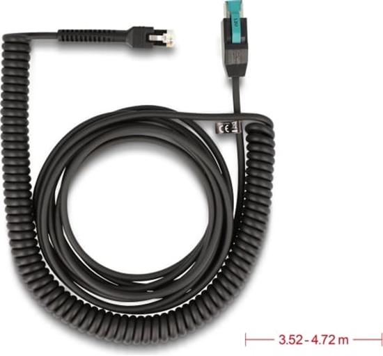 Изображение Delock Coiled Cable RJ50 male to PoweredUSB male 12 V 3 m black