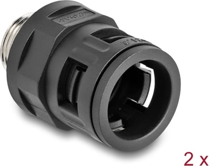 Изображение Delock Conduit Fitting with brass external thread M20 black 2 pieces