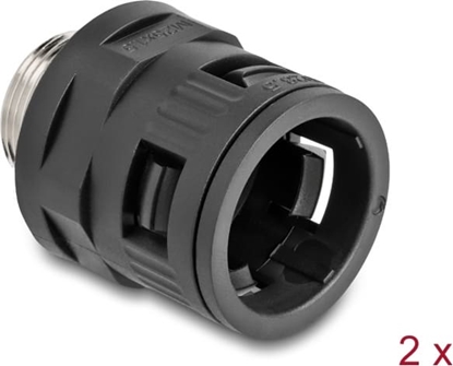 Изображение Delock Conduit Fitting with brass external thread M25 black 2 pieces