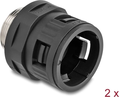 Изображение Delock Conduit Fitting with brass external thread M32 black 2 pieces