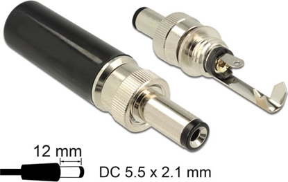 Изображение Delock Connector DC 5.5 x 2.1 mm with 12.0 mm length male soldering version