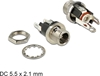 Изображение Delock Connector DC 5.5 x 2.1 x 9.5 mm female bulkhead soldering version
