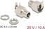 Picture of Delock Connector DC 5.5 x 2.5 mm female bulkhead soldering version angled - Hexagon 20 V / 10 A