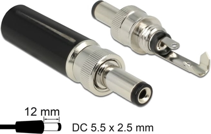 Изображение Delock Connector DC 5.5 x 2.5 mm with 12.0 mm length male soldering version