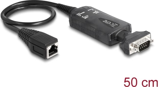 Изображение Delock Converter Ethernet LAN RJ45 10/100 Mbps jack to serial RS-232 DB9 male with nuts