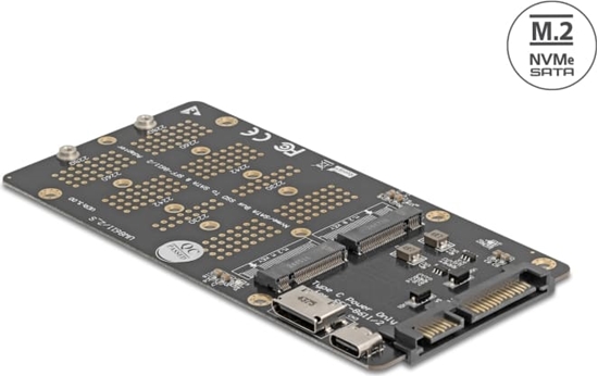 Изображение Delock Converter M.2 Key M NVMe SSD to OCuLink SFF-8612 and M.2 Key B SATA SSD to SATA