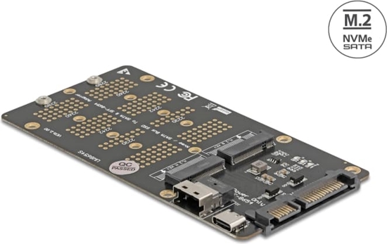 Изображение Delock Converter M.2 Key M NVMe SSD to SFF-8654 and M.2 Key B SATA SSD to SATA