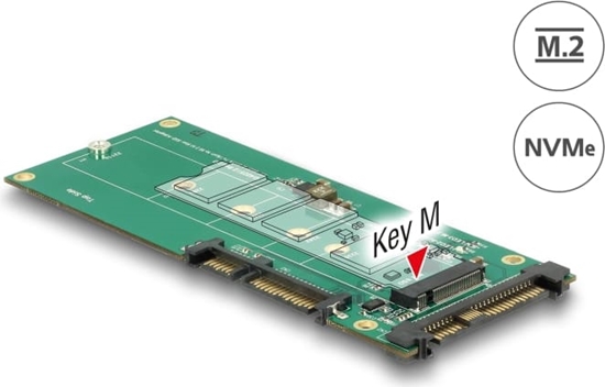 Изображение Delock Converter U.2 SFF-8639 NVMe / SATA 22 pin > 1 x M.2 Key M