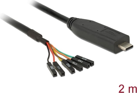 Изображение Delock Converter USB Type-C™ 2.0 male to LVTTL 3.3 V 6 pin pin header female separate 2.0 m