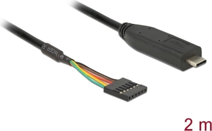 Изображение Delock Converter USB Type-C™ 2.0 male to TTL 5 V 6 pin pin header female 2.0 m