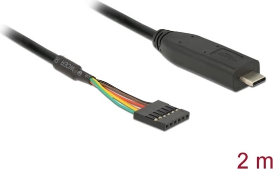 Изображение Delock Converter USB Type-C™ 2.0 male to TTL 5 V 6 pin pin header female 2.0 m