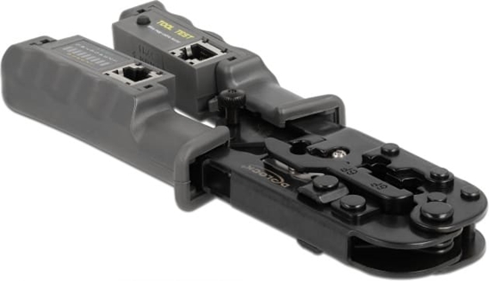 Изображение Delock Crimp tool with stripper and network tester for 8P (RJ45), 6P (RJ12/11) or 4P (RJ10) plugs