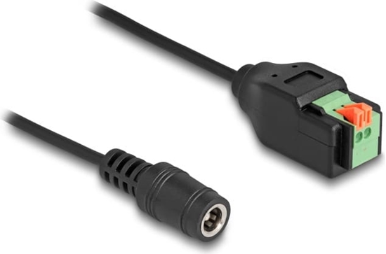 Изображение Delock DC 2.1 x 5.5 mm jack to 2 pin Terminal Block Adapter with push-button 15 cm