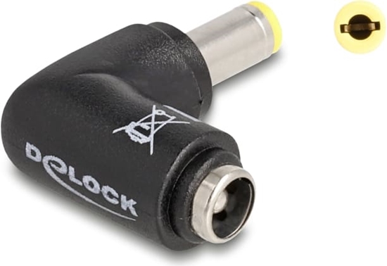 Изображение Delock DC Adapter 5.5 x 2.5 mm male to 5.5 x 2.5 female 90° angled