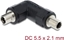 Изображение Delock DC Barrel Jack Adapter DC 5.5 x 2.1 mm female to female with thread angled 90°
