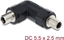 Изображение Delock DC Barrel Jack Adapter DC 5.5 x 2.5 mm female to female with thread angled 90°