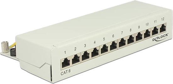 Изображение Delock Desktop Patch Panel 12 Port Cat.6 grey