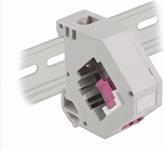 Изображение Delock DIN rail Adapter with Keystone LC Duplex female to LC Duplex female violet