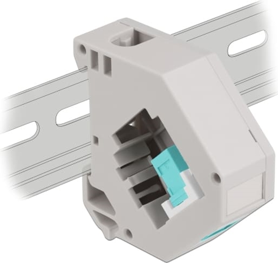 Изображение Delock DIN rail Adapter with Keystone SC Simplex female to SC Simplex female aqua