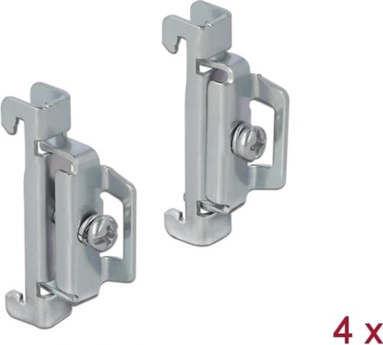 Изображение Delock DIN Rail End Clamp Steel screwable 4 pieces