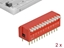 Изображение Delock DIP flip switch piano 12-digit 2.54 mm pitch THT vertical red 2 pieces