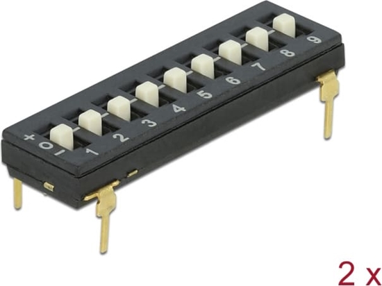 Изображение Delock DIP switch Tri-State 9-digit 2.54 mm pitch THT vertical black 2 pieces