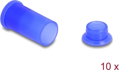 Изображение Delock DL4 Dust Cover for male and female connector, silicone, 2-parts, blue 10 pcs set