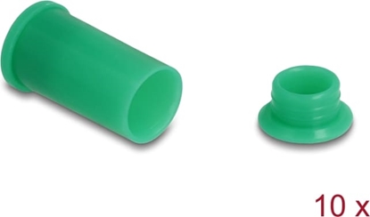 Изображение Delock DL4 Dust Cover for male and female connector, silicone, 2-parts, green 10 pcs set