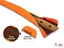 Attēls no Delock Double-Layer Flat protective Sleeve 40 x 16 mm with black Wear Warning Indicator for cables or copper busbars, PET, orange 1 m