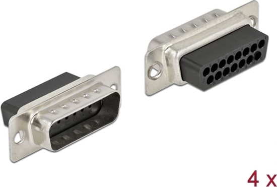 Изображение Delock D-Sub 15 pin crimp male, metal, 4 pieces