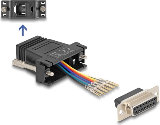 Изображение Delock D-Sub 15 pin female to RJ12 female Assembly Kit black
