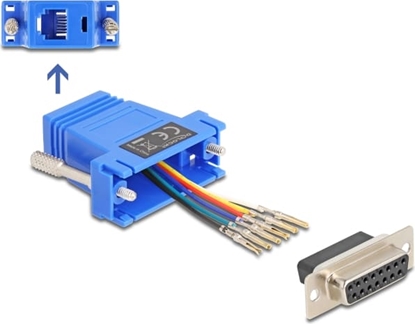 Изображение Delock D-Sub 15 pin female to RJ12 female Assembly Kit blue