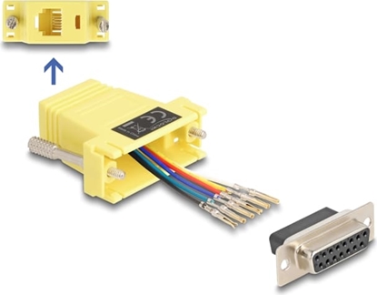 Изображение Delock D-Sub 15 pin female to RJ12 female Assembly Kit yellow