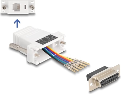 Изображение Delock D-Sub 15 pin female to RJ12 female Assembly Kit white