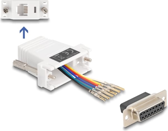 Изображение Delock D-Sub 15 pin female to RJ12 female Assembly Kit white