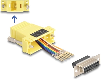 Изображение Delock D-Sub 15 pin female to RJ45 female Assembly Kit yellow