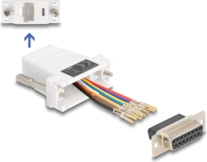 Изображение Delock D-Sub 15 pin female to RJ45 female Assembly Kit white