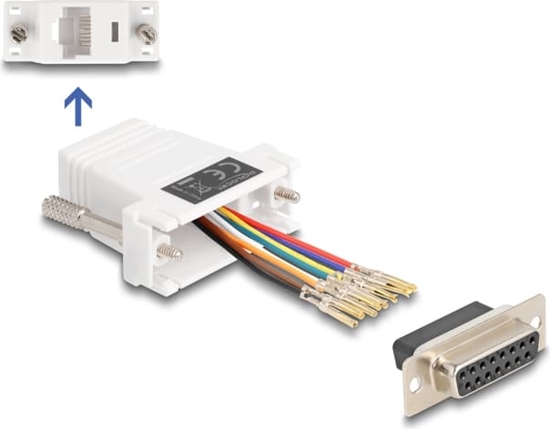 Изображение Delock D-Sub 15 pin female to RJ45 female Assembly Kit white